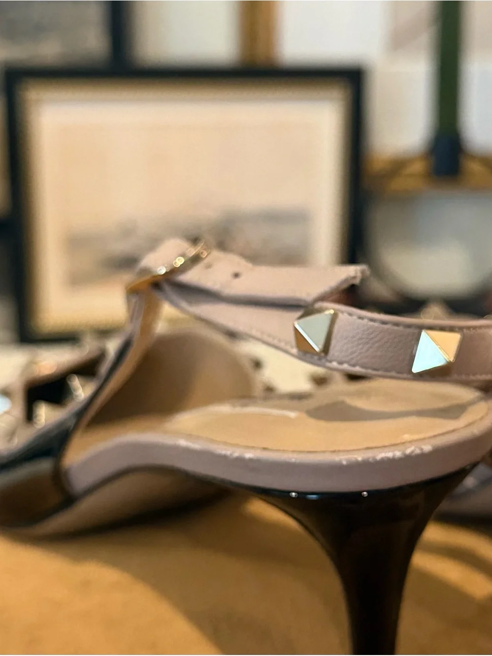 Valentino Rockstud Half d'Orsay 50mm Slingback Pumps 39